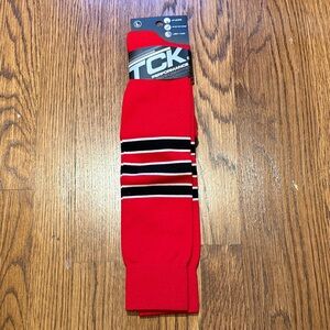 TCK Performance Red and Black Striped Athletic Socks